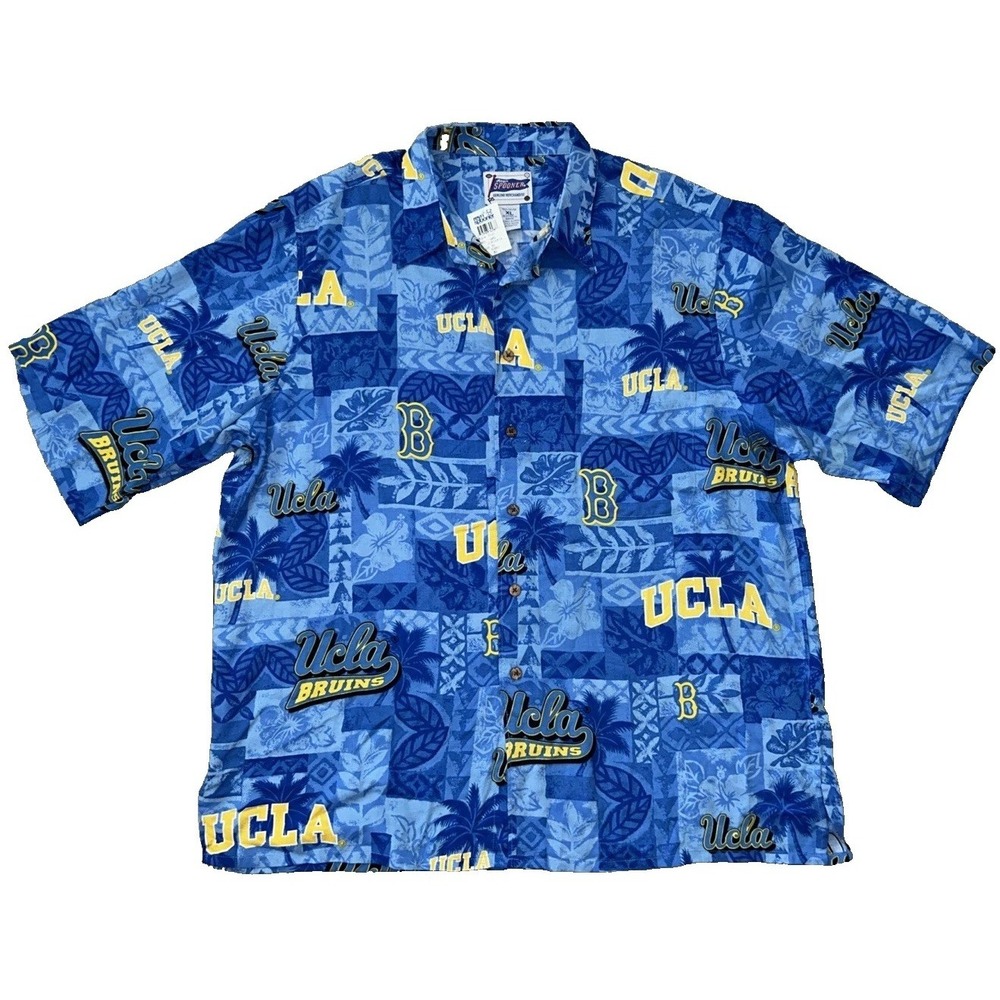NWT Reyn Spooner UCLA Bruins Hawaiian Shirt Blue Men's XL Button Up R120 NEW